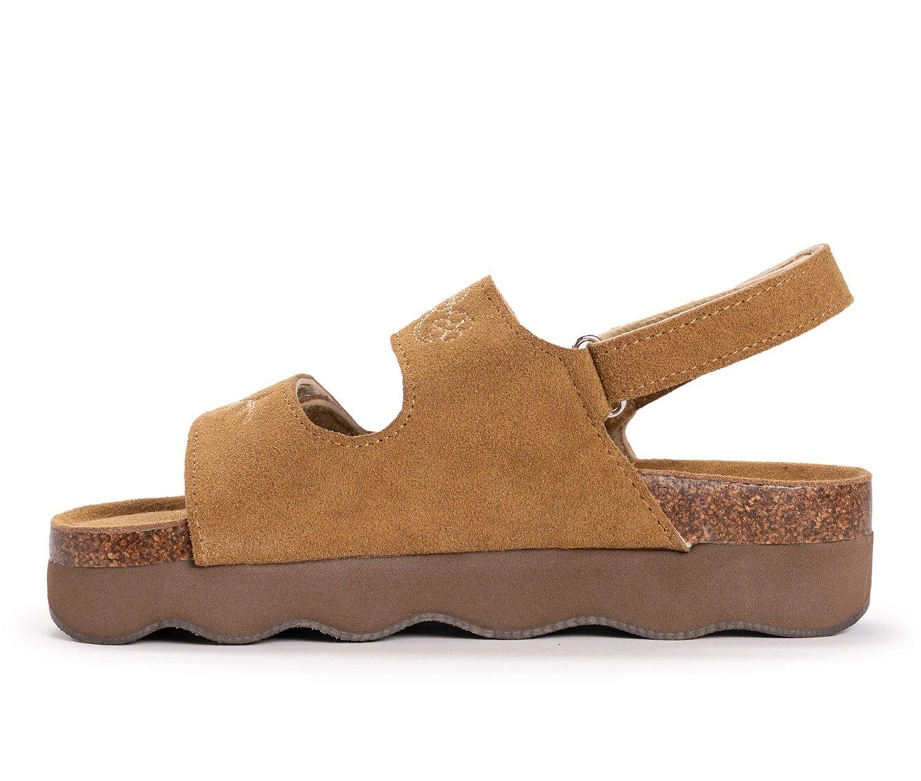 Women's MUK LUKS Bounce House Platform Footbed Sandals Camel 4 Women's MUK LUKS Bounce House Platform Footbed Sandals Camel - Image 4