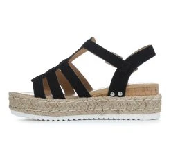 Women's Soda Trader Espadrille Wedge Sandals Black 9 Women's Soda Trader Espadrille Wedge Sandals Black -GC shoes Shop 3 146