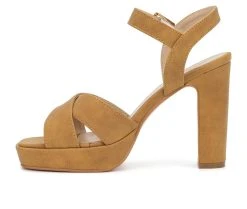 Women's New York And Company Adalia Platform Dress Sandals Tan -GC shoes Shop 3 164
