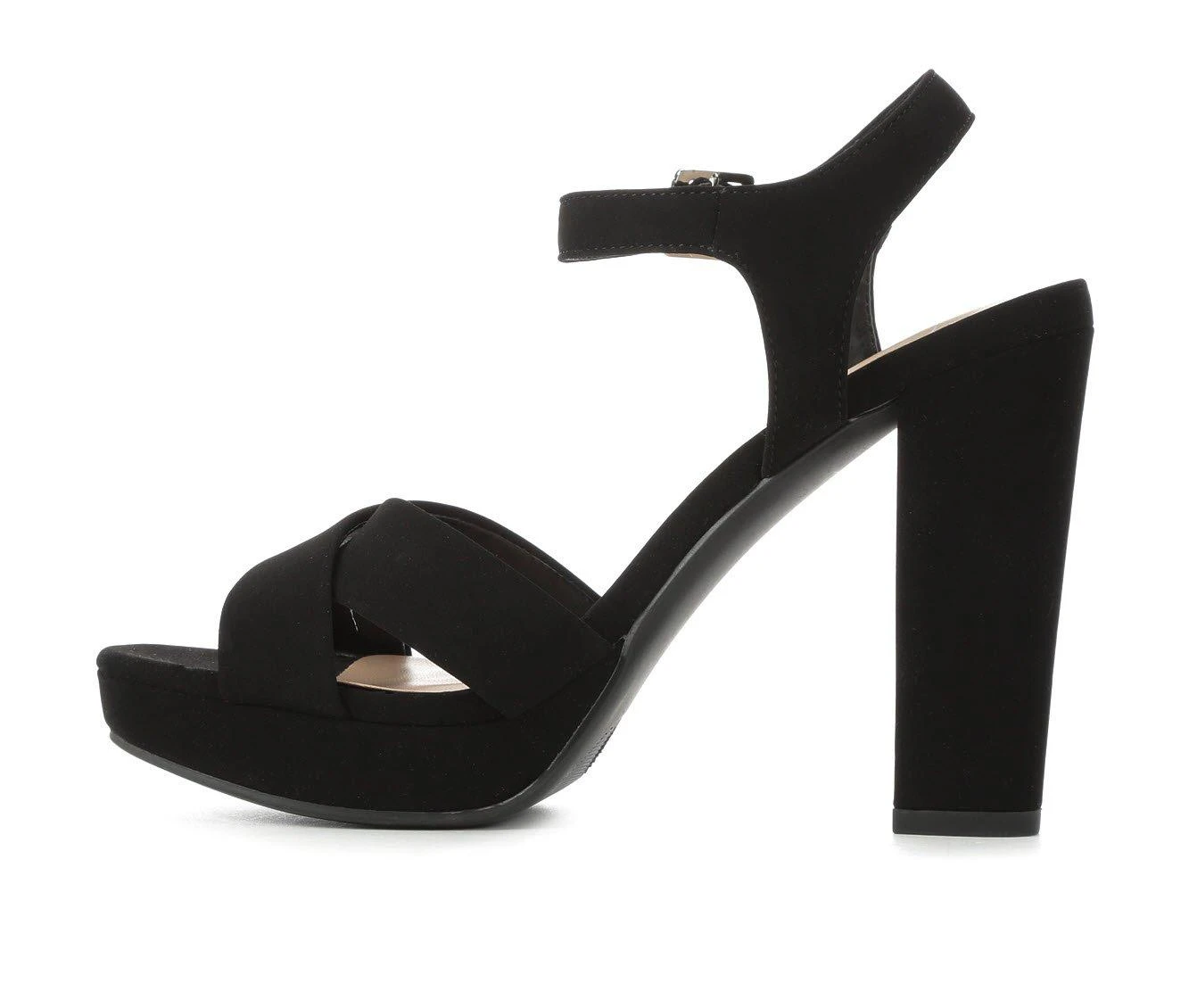Women's Delicious Keeper Heeled Sandals Black Nub 4 Women's Delicious Keeper Heeled Sandals Black Nub - Image 4