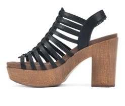 Women's White Mountain Astonish Platform Heeled Sandals Blk/Burn/Smooth -GC shoes Shop 3 185