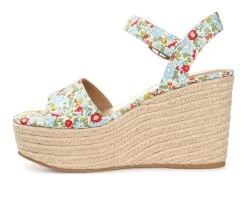 Women's Journee Collection Pearrl Espadrille Wedge Sandals Blue -GC shoes Shop 3 206