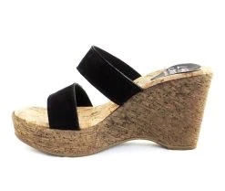Women's Love And Liberty Houston Platform Wedge Sandals Black -GC shoes Shop 3 208