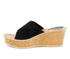 Women's Love And Liberty City Lights Platform Wedge Sandals Black Suede -GC shoes Shop 3 209