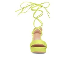 Women's Madden Girl Zorra Lace Up Dress Sandals Lime -GC shoes Shop 3 280