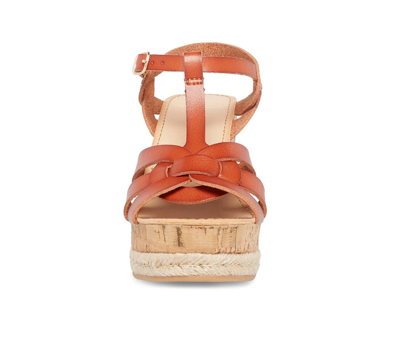 Women's Madden Girl Cortette Platform Wedge Sandals Cognac Par 4 Women's Madden Girl Cortette Platform Wedge Sandals Cognac Par - Image 4