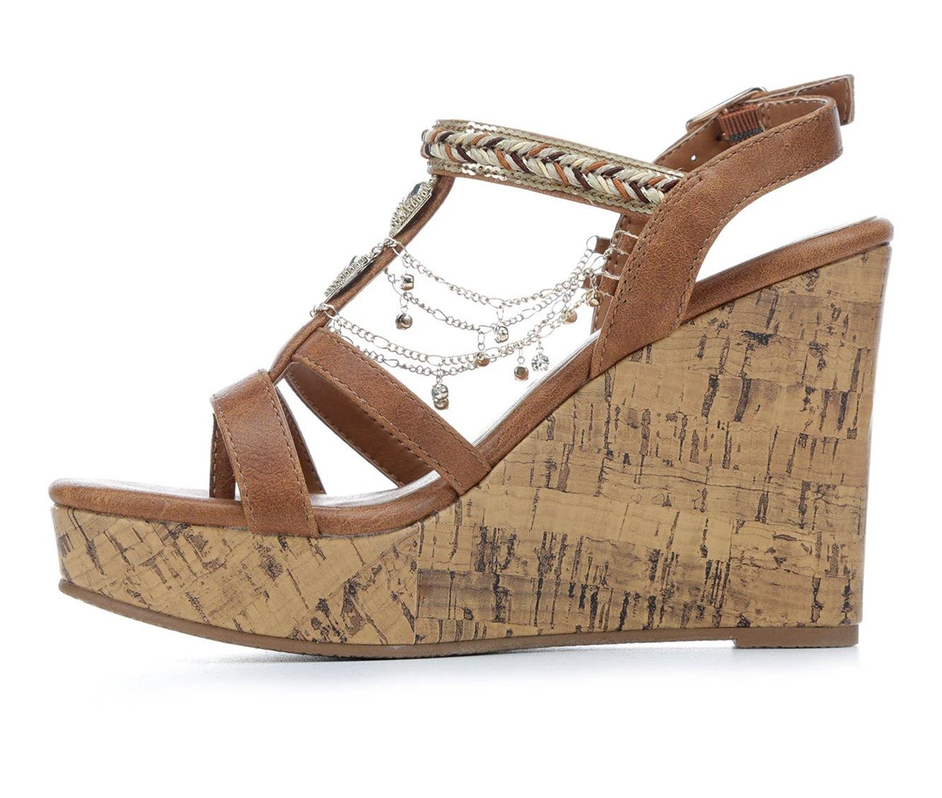 Women's Jellypop Lenora Platform Wedges Cognac 4 Women's Jellypop Lenora Platform Wedges Cognac - Image 4