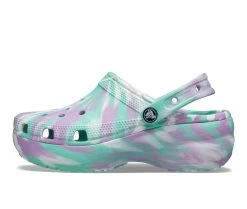 Women's Crocs Classic Platform Marbled Clogs Pistachio/Multi -GC shoes Shop 3 334