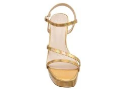 Women's Halston Sardinia Platform Dress Sandals Gold -GC shoes Shop 3 418