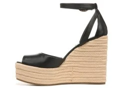 Women's Franco Sarto Paige Espadrille Platform Wedges Black -GC shoes Shop 3 419