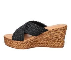 Women's Bella Vita Italy Geo-Italy Espadrille Wedge Sandals Black -GC shoes Shop 3 422