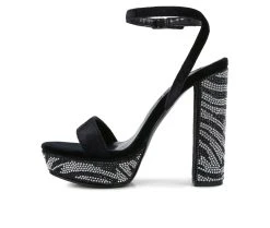Women's Rag & Co Zircon Platform Dress Sandals Black -GC shoes Shop 3 432