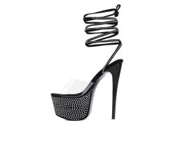 Women's London Rag Sugar Platform Stiletto Heels Black 9 Women's London Rag Sugar Platform Stiletto Heels Black -GC shoes Shop 3 442