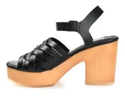 Women's Journee Collection Addisyn Platform Block Heel Sandals Black -GC shoes Shop 3 463