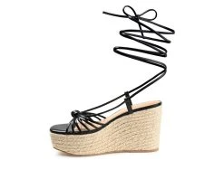 Women's Journee Collection Catalinn Espadrille Platform Wedges Black -GC shoes Shop 3 466