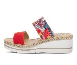 Women's SPRING STEP Laveta Wedge Sandals Red Multi -GC shoes Shop 3 480