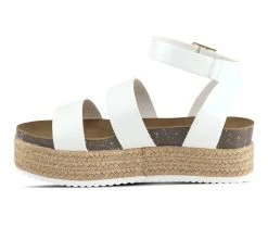 Women's Patrizia Synthetic Leather Platform Sandals White -GC shoes Shop 3 488