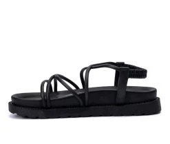 Women's Olivia Miller Venus Strappy Footbed Sandals Black -GC shoes Shop 3 65