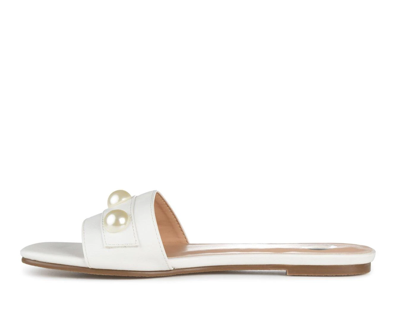 Women's Journee Collection Leonie Slip-On Sandals White 4 Women's Journee Collection Leonie Slip-On Sandals White - Image 4