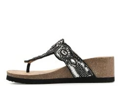 Women's White Mountain Blast Wedge Footbed Sandals Black -GC shoes Shop 3 77