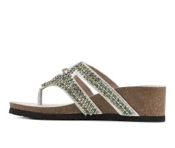 Women's White Mountain Busy Wedge Footbed Sandals White -GC shoes Shop 3 78