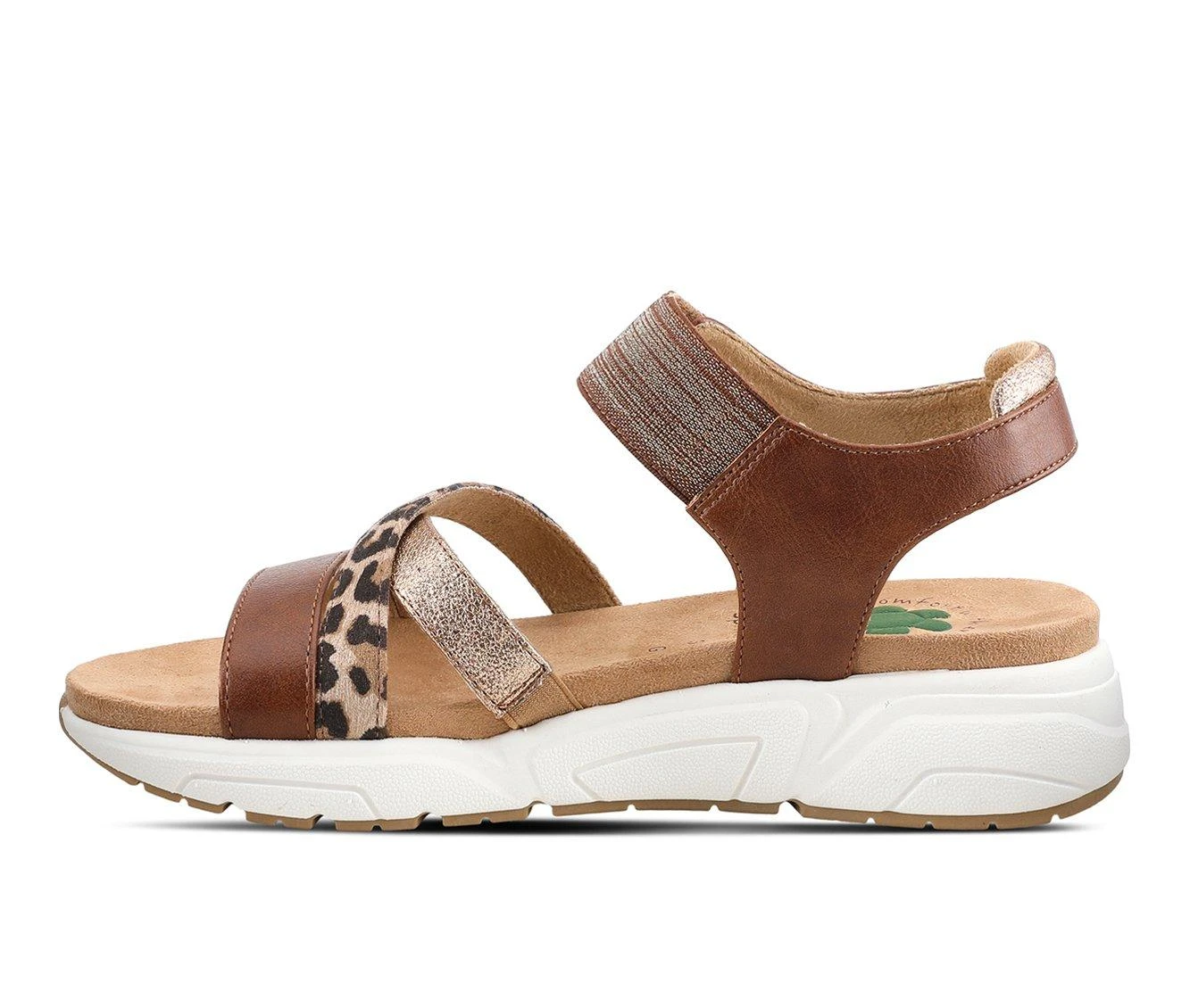 Women's SPRING STEP Heather Footbed Sandals Brown Multi 4 Women's SPRING STEP Heather Footbed Sandals Brown Multi - Image 4