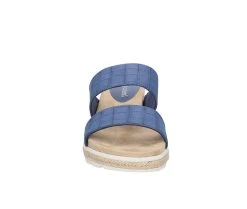 Women's Easy Street Maryann Wedge Sandals Denim Croco -GC shoes Shop 4 1111