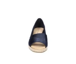 Women's Easy Street Jasper Espadrille Wedge Sandals Navy Thai Silk -GC shoes Shop 4 1138