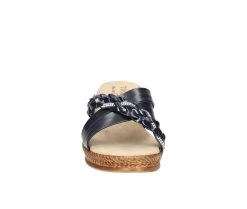 Women's TUSCANY BY EASY STREET Gessica Wedge Sandals Navy 10 Women's TUSCANY BY EASY STREET Gessica Wedge Sandals Navy -GC shoes Shop 4 1139
