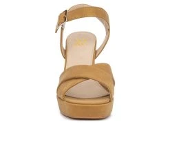Women's New York And Company Adalia Platform Dress Sandals Tan -GC shoes Shop 4 156