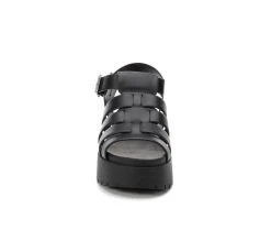 Women's Soda Pullout Platform Sandals Black -GC shoes Shop 4 159
