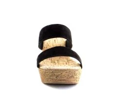 Women's Love And Liberty Houston Platform Wedge Sandals Black -GC shoes Shop 4 200