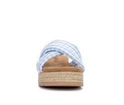 Women's Olivia Miller Summer Daze Platform Espadrille Sandals Blue -GC shoes Shop 4 234