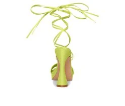 Women's Madden Girl Zorra Lace Up Dress Sandals Lime -GC shoes Shop 4 272
