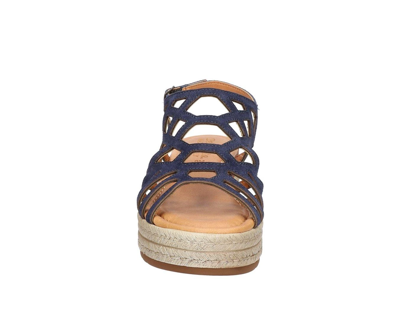 Women's Bella Vita Italy Zip Wedge Sandals Navy Suede 5 Women's Bella Vita Italy Zip Wedge Sandals Navy Suede - Image 5