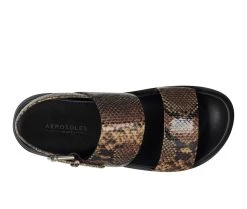 Women's Aerosoles Leggenda Flatform Sandals Brown Snake -GC shoes Shop 4 327