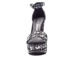 Women's Chinese Laundry Avenue Platform Dress Sandals Blk/Wht Tweed -GC shoes Shop 4 381