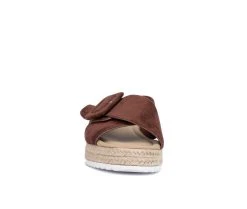 Women's Olivia Miller Breeze Espadrille Platform Wedges Chocolate -GC shoes Shop 4 449