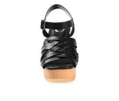 Women's Journee Collection Addisyn Platform Block Heel Sandals Black -GC shoes Shop 4 451