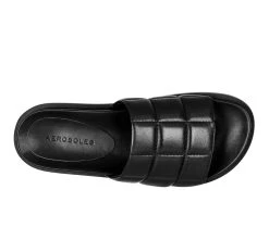 Women's Aerosoles Leila Platform Sandals Black Leather -GC shoes Shop 4 470