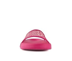 Women's Juicy Wryter Footbed Slides Bright Pink -GC shoes Shop 4 58