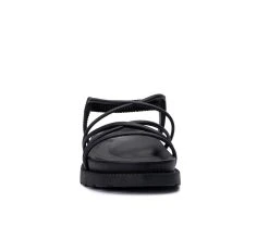 Women's Olivia Miller Venus Strappy Footbed Sandals Black -GC shoes Shop 4 59