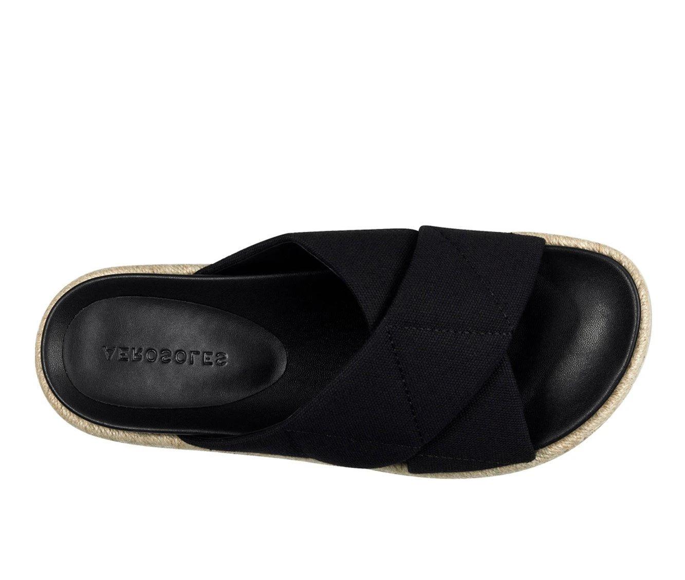 Women's Aerosoles Linney We Footbed Sandals Black Canvas 5 Women's Aerosoles Linney We Footbed Sandals Black Canvas - Image 5