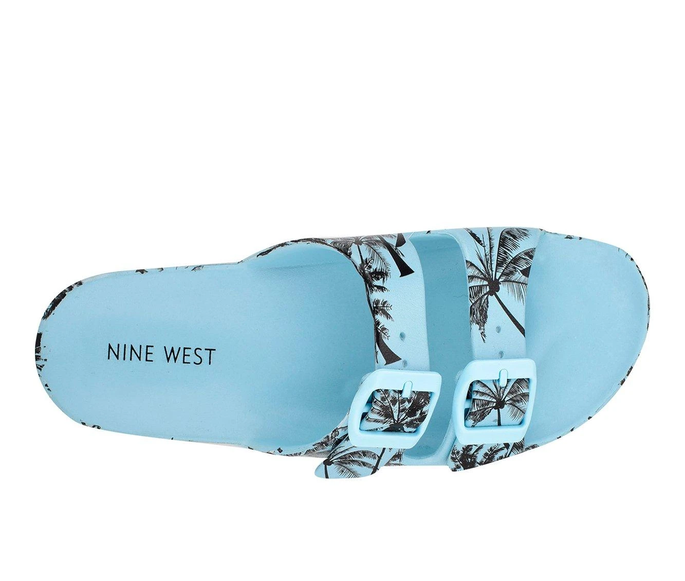 Women's Nine West Splash Footbed Sandals Palm Tree Print 5 Women's Nine West Splash Footbed Sandals Palm Tree Print - Image 5