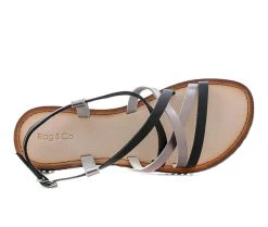 Women's Rag & Co June Sandals Black/ Pewter 10 Women's Rag & Co June Sandals Black/ Pewter -GC shoes Shop 4 858