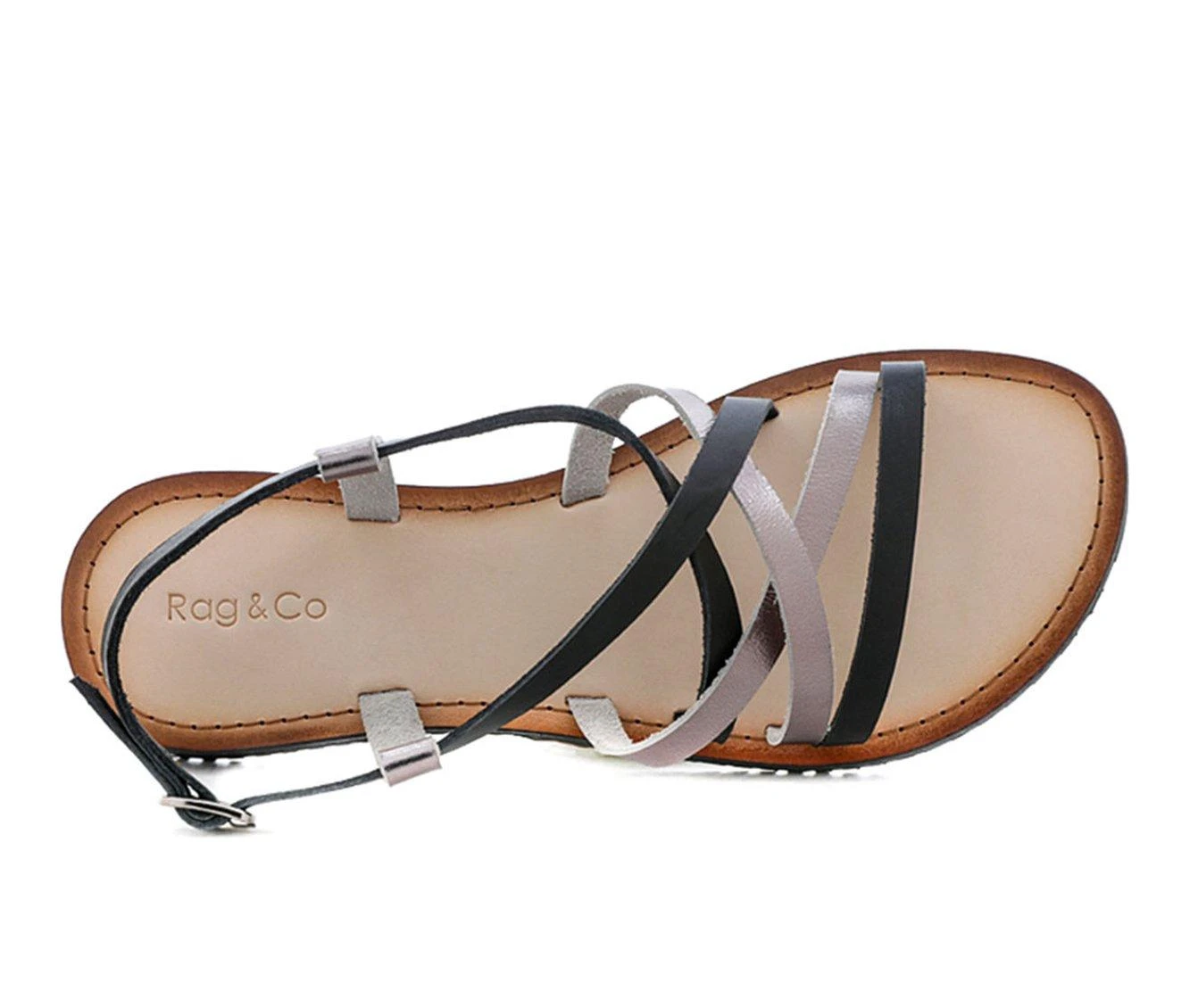 Women's Rag & Co June Sandals Black/ Pewter 5 Women's Rag & Co June Sandals Black/ Pewter - Image 5