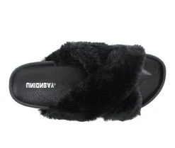 Women's Unionbay Luxe Fuzzy Slides Black -GC shoes Shop 4 97