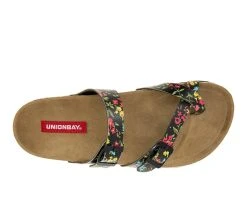 Women's Unionbay Melody Footbed Sandals Blue Daisy -GC shoes Shop 5 11