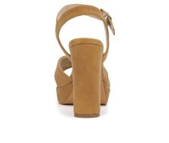 Women's New York And Company Adalia Platform Dress Sandals Tan -GC shoes Shop 5 151