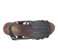 Women's White Mountain Astonish Platform Heeled Sandals Blk/Burn/Smooth -GC shoes Shop 5 172